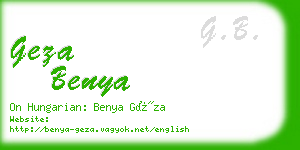 geza benya business card